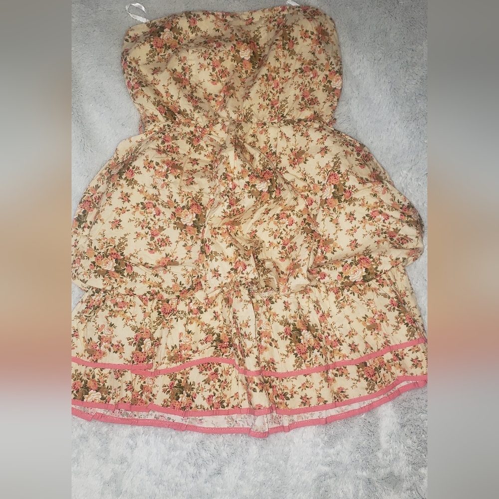Papaya Strapless Floral Dress